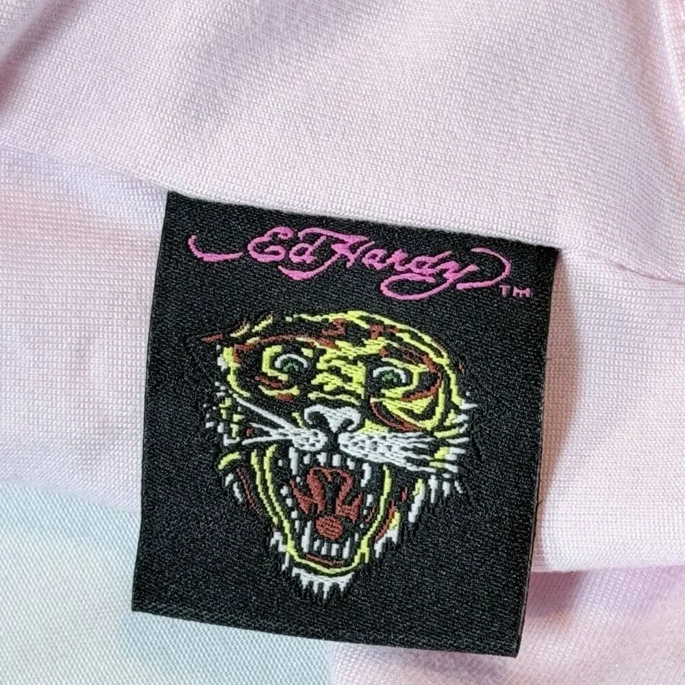 Ed Hardy Rhinestone Pet T-shirt Pink Skull Love Kills Slowly Dogs Size XS NWT